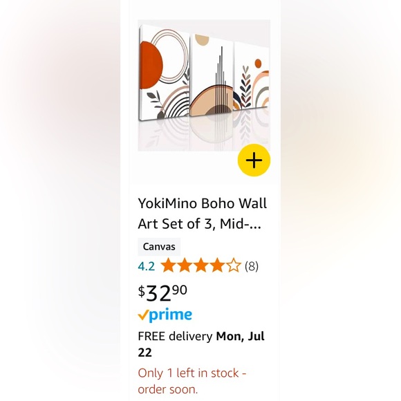 NWT Amazon Abstract Leaves Art Canvases 3! Each 12” x 16” 🍃 - Picture 6 of 6